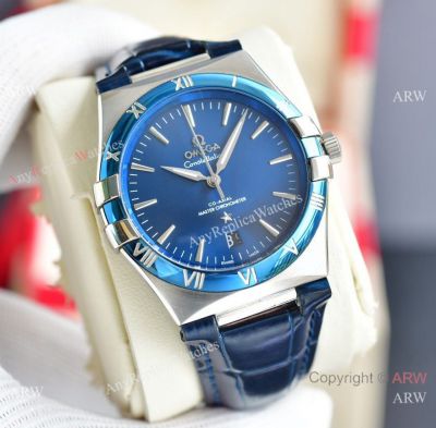 Swiss Quality Copy Omega Constellation Gents Watch 39mm Blue Bezel